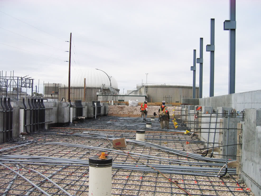 Contractors Laying Rebar Framing