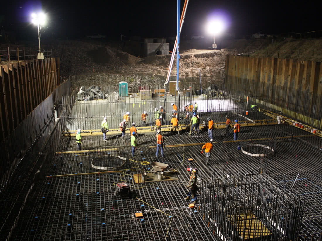 Workers Pushing Through the Night