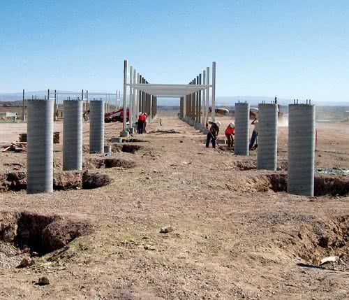 Foundational Columns Setting by Contractors