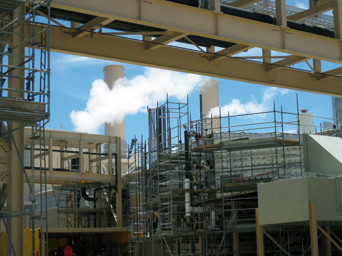 Workers on Scaffolding Outer Wall