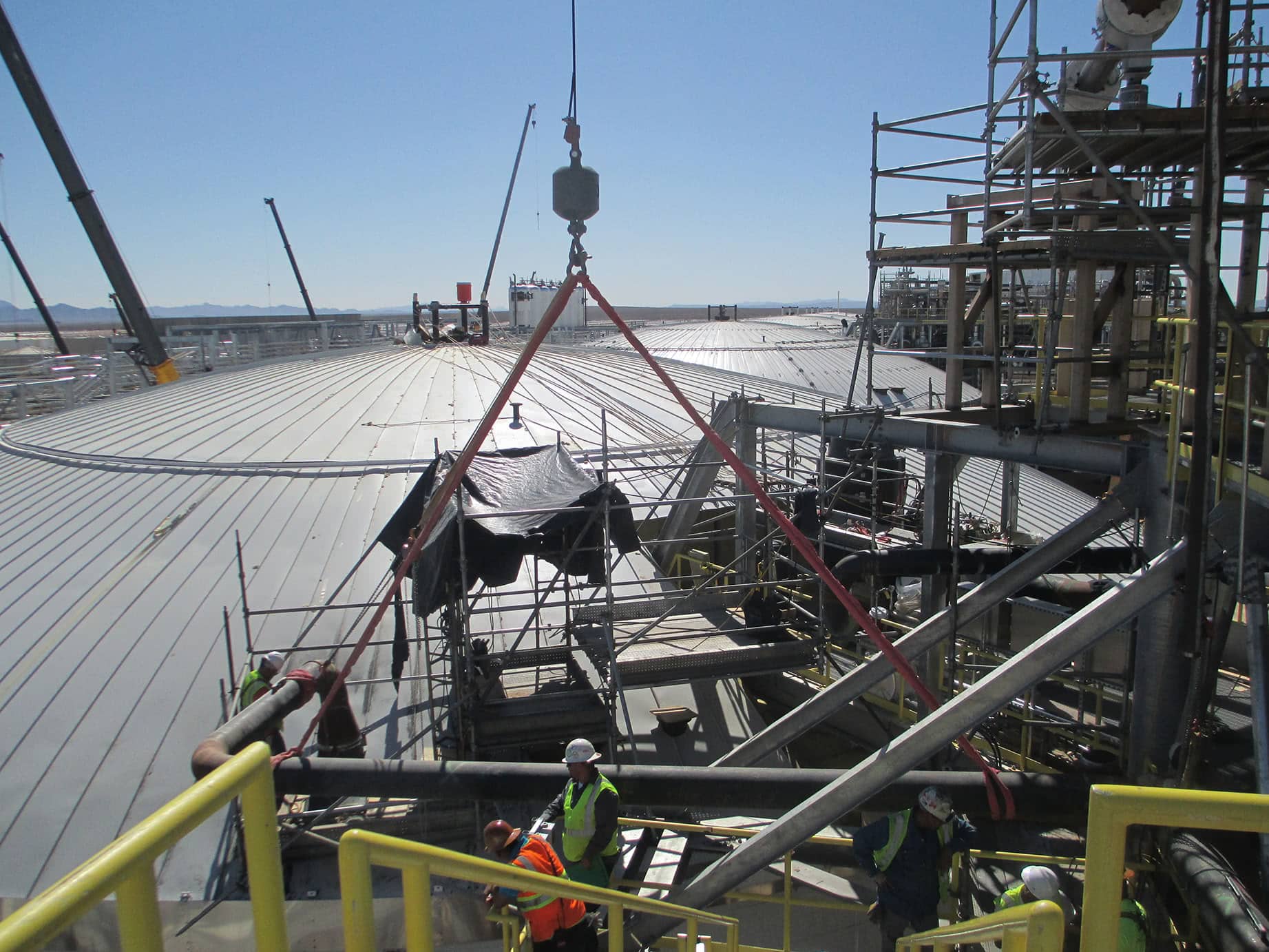 Workers on Nitrogen Oxide System