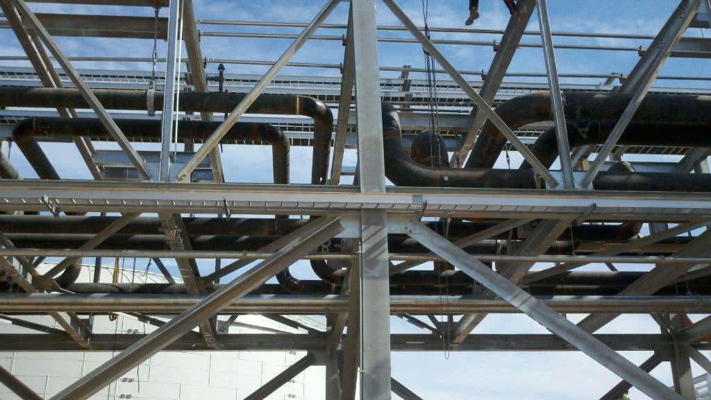 Steel Support Beams with Pipes