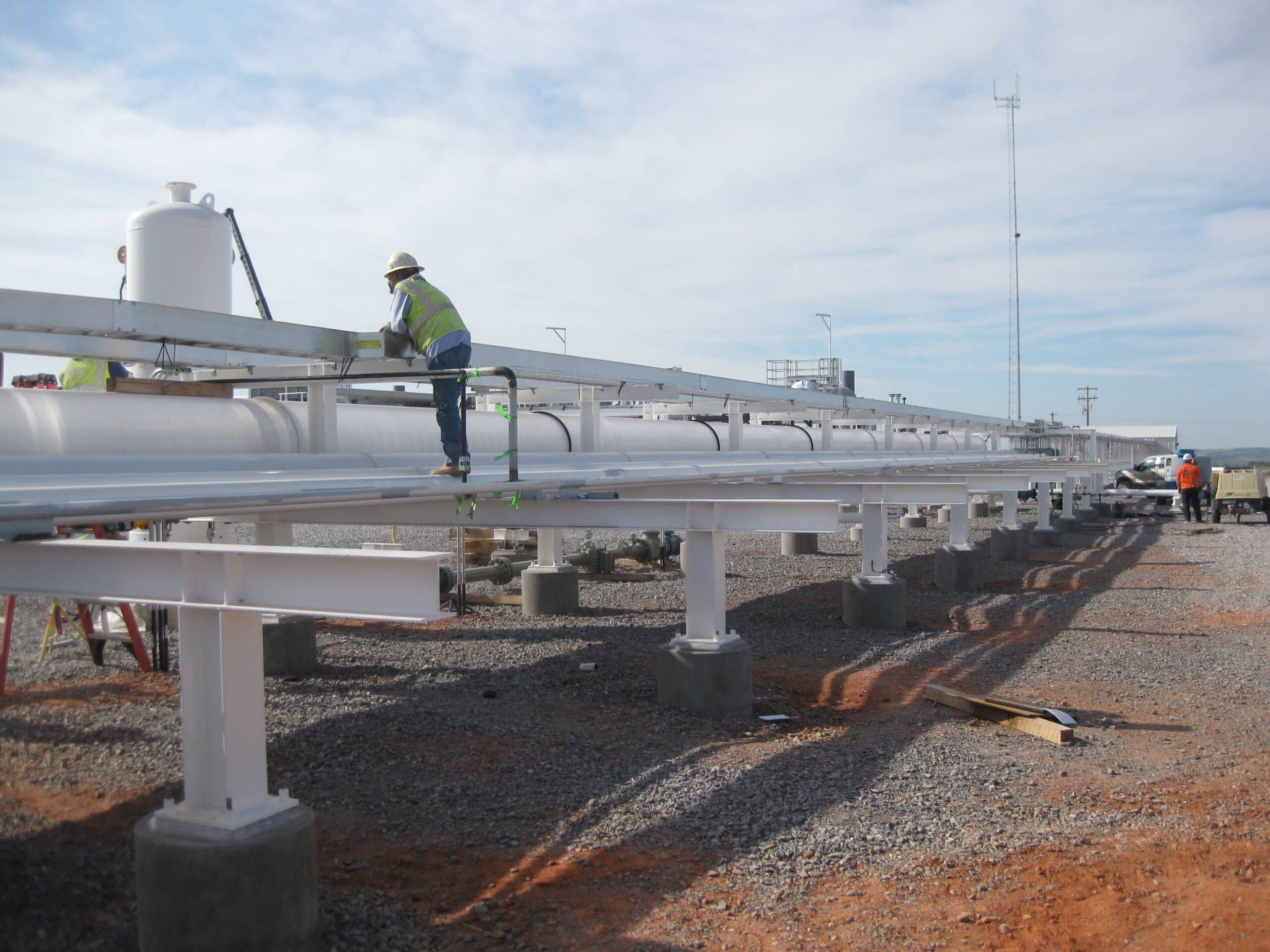 Worker Checking Joint Strength Pipe