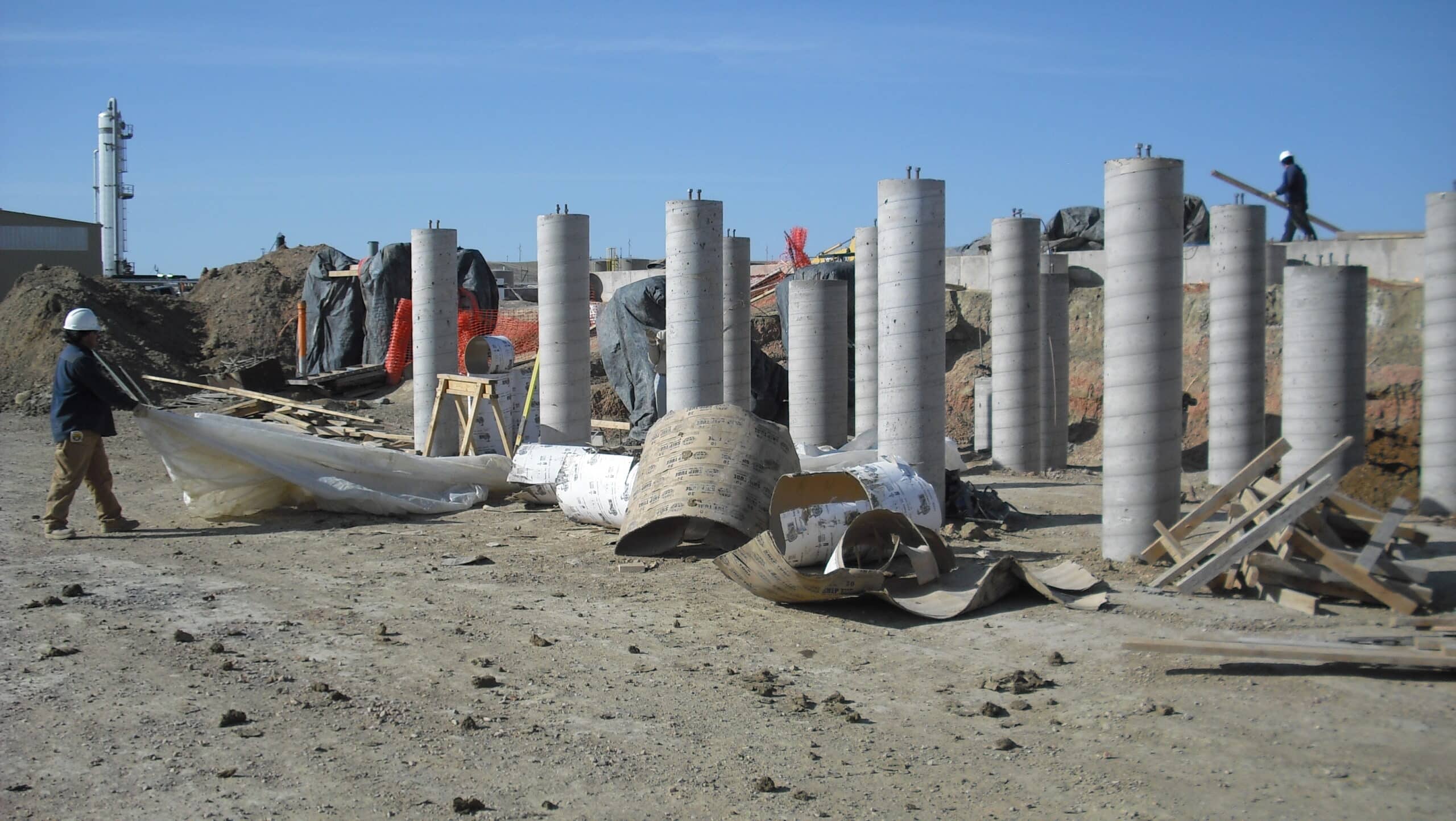 Setting Cement Foundation Columns