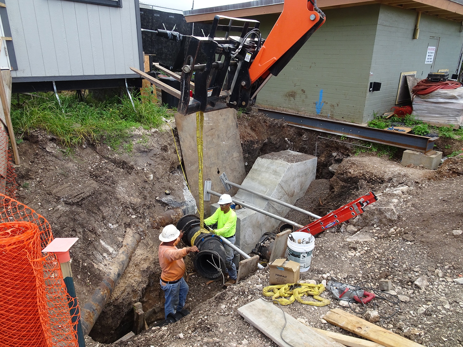 The LualuaLei Line Booster Improvement at Hakimo Road in Oahu underground work is underway