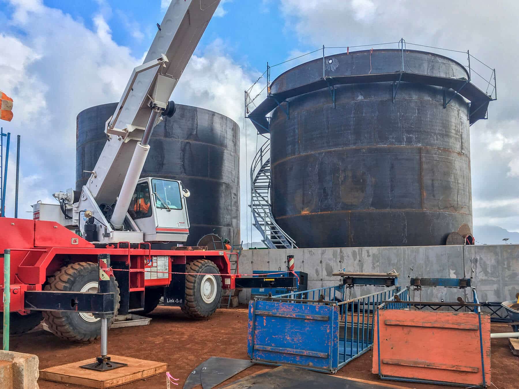 Bodell Construction is busy at the Fuel Farm Facility project at Lihue Airport.