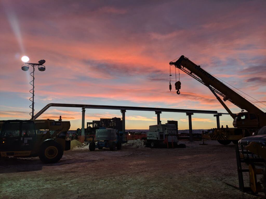Wyoming Construction Site At Dusk